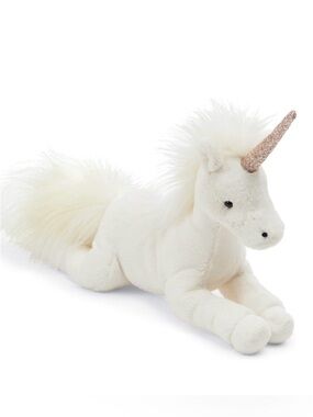 Jellycat Luna Unicorn Medium Plush Retired HTF White Gold 12"